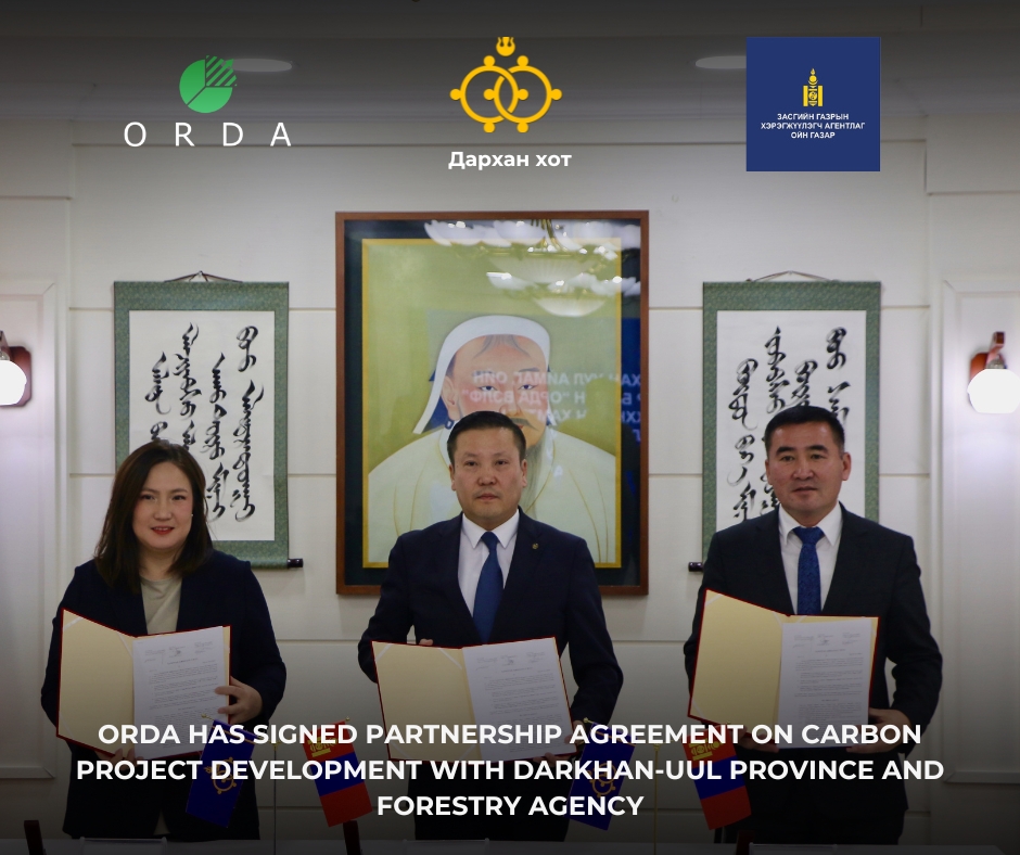 ORDA Signs Landmark Partnership Agreement on Carbon Project Development with Darkhan-Uul Province and Forestry Agency